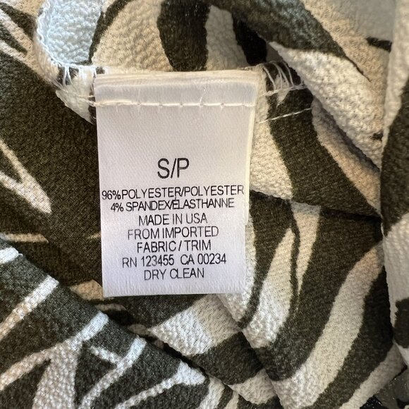 Design Lab Lord & Taylor Green & White Tropical Off-Shoulder Top Women's Size S - Picture 4 of 4